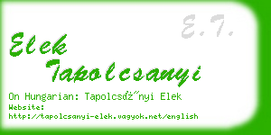 elek tapolcsanyi business card